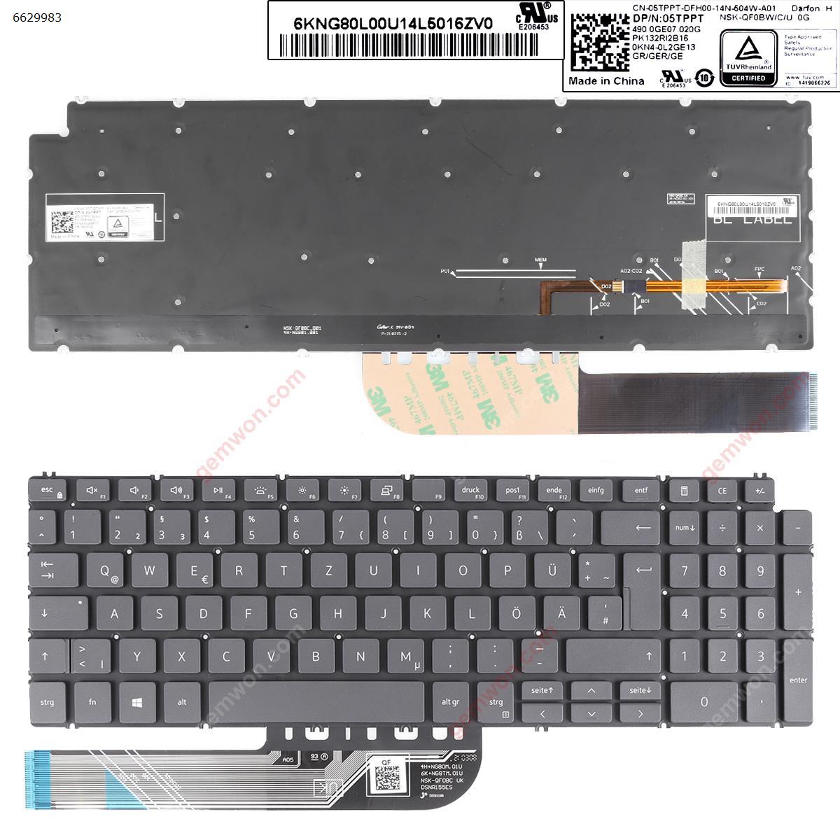 Picture of New Replacement Laptop Keyboard For ell Inspiron 15 7590 5584 5590 5593 5594 5598 GRAY ( without FRAME,Backlit , win8 ) GR Layout