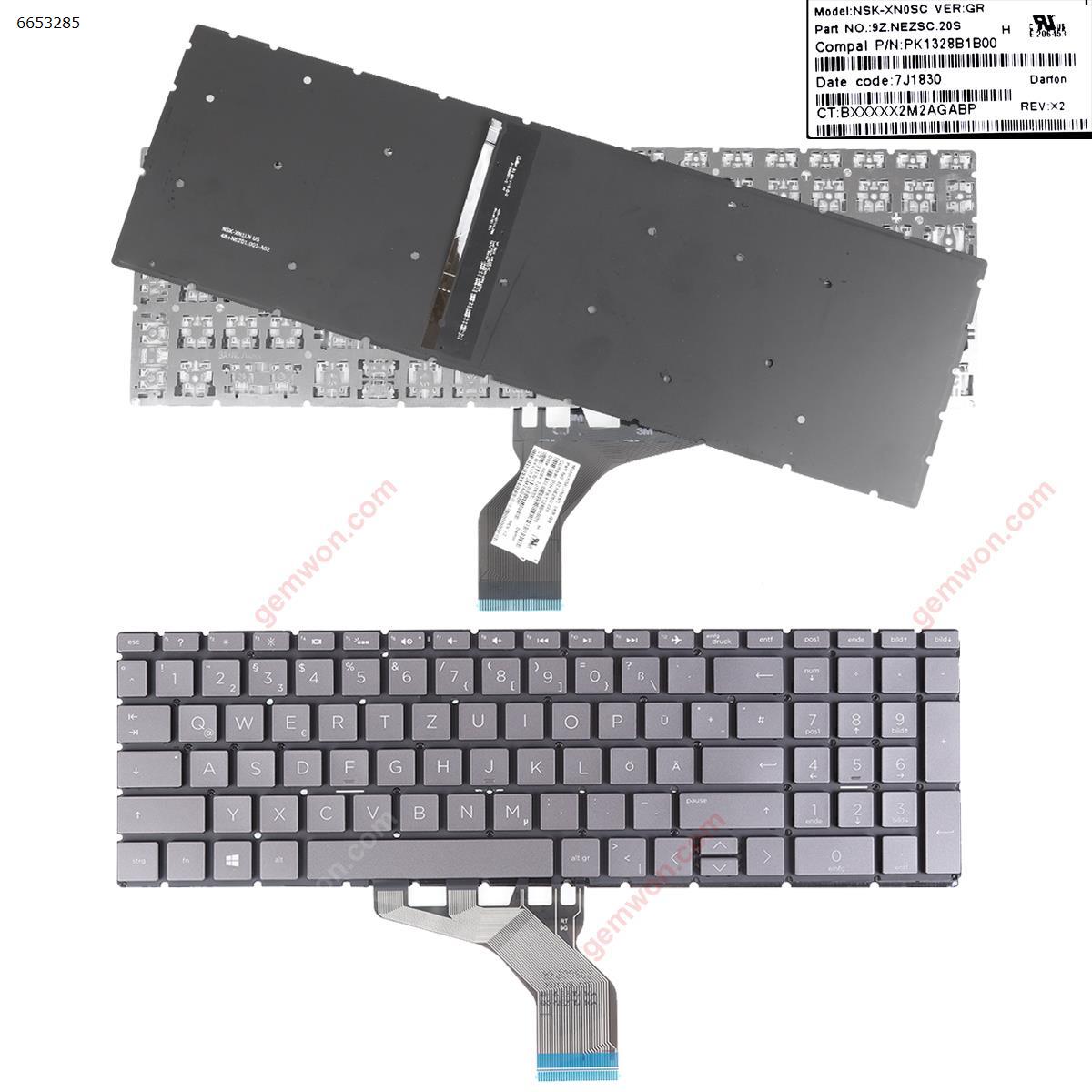 Picture of New Replacement Laptop Keyboard For HP Pavilion 15-DA 250 255 G7 Gen7 GRAY (With Backlit Board ，Small Enter WIN8) GR Layout