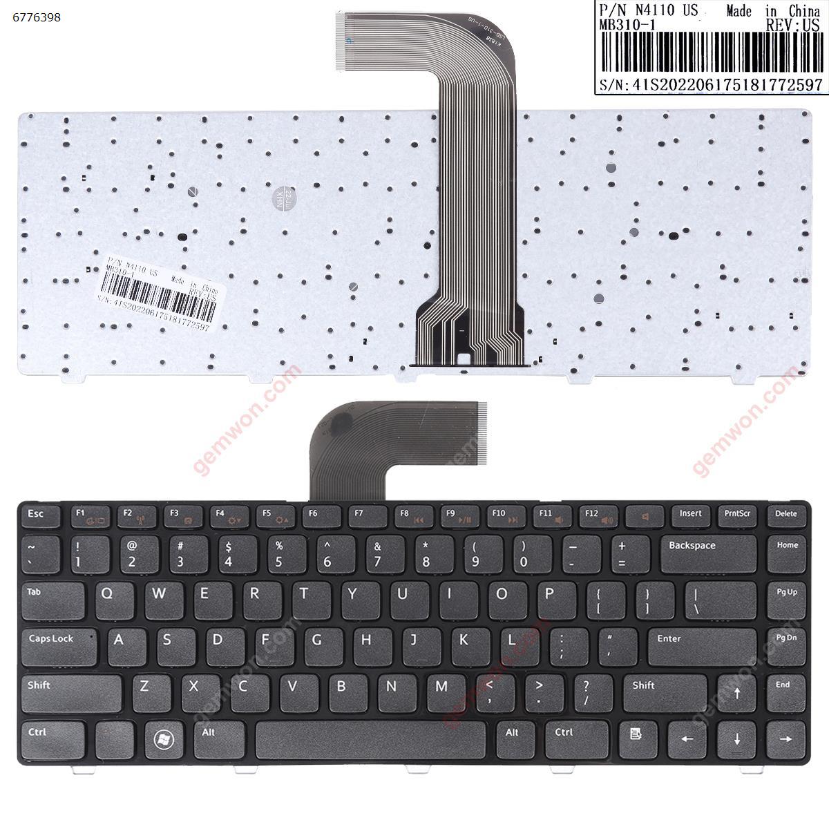 Picture of New Replacement Laptop Keyboard For DELL Vostro 3550/XPS L502/New Inspiron 14R/Inspiron N4110 M4110 N4050 M4040 N5050 M5050 M5040 N5040 N411Z GLOSSY  FRAME BLACK Win8(With foil） US Layout