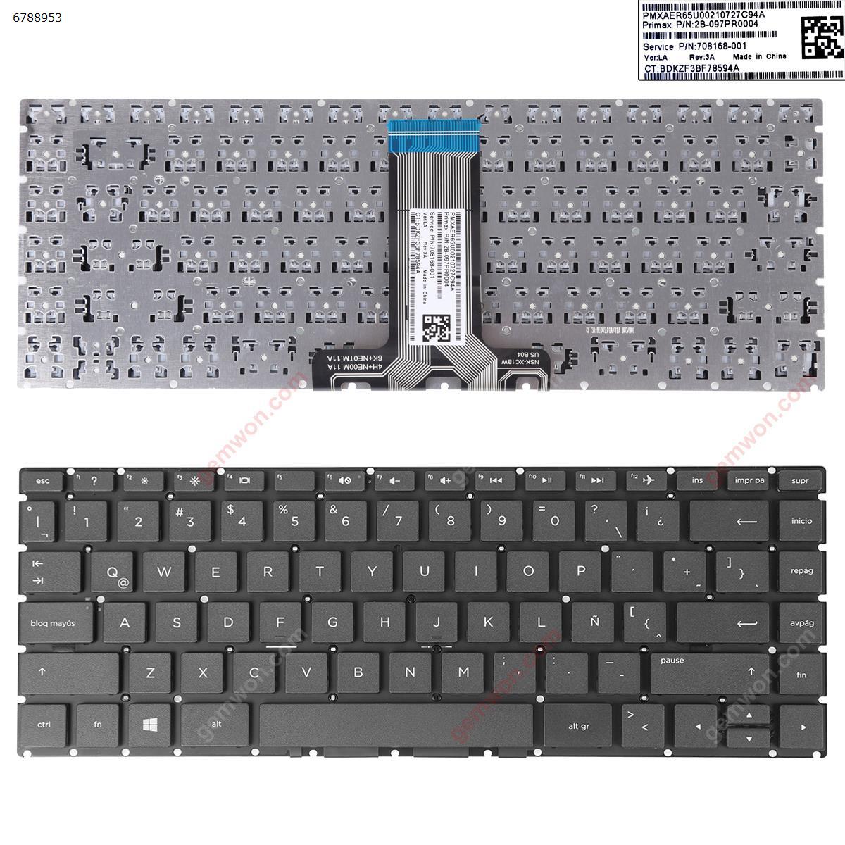 Picture of New Replacement Laptop Keyboard For HP Pavilion 14-BS 14-BS000 14-BS100 14-BS500 BLACK (Without FRAME,WIN8) LA Layout