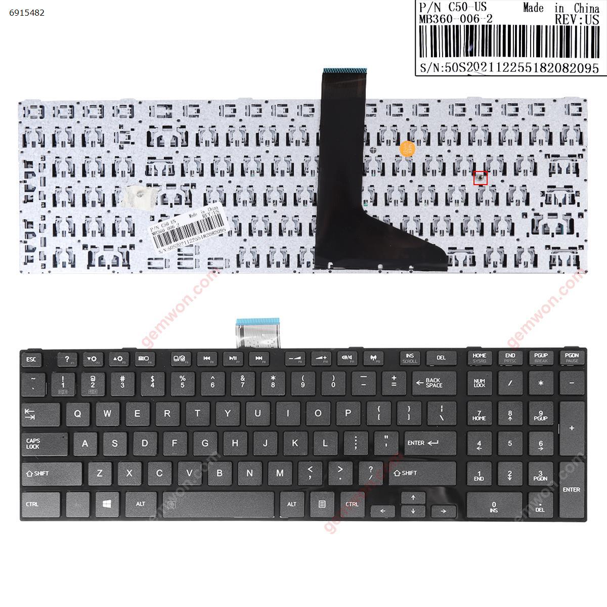 Picture of New Replacement Laptop Keyboard For TOSHIBA C50 C55D GLOSSY FRAME BLACK(Without foil For Win8, OEM) US Layout