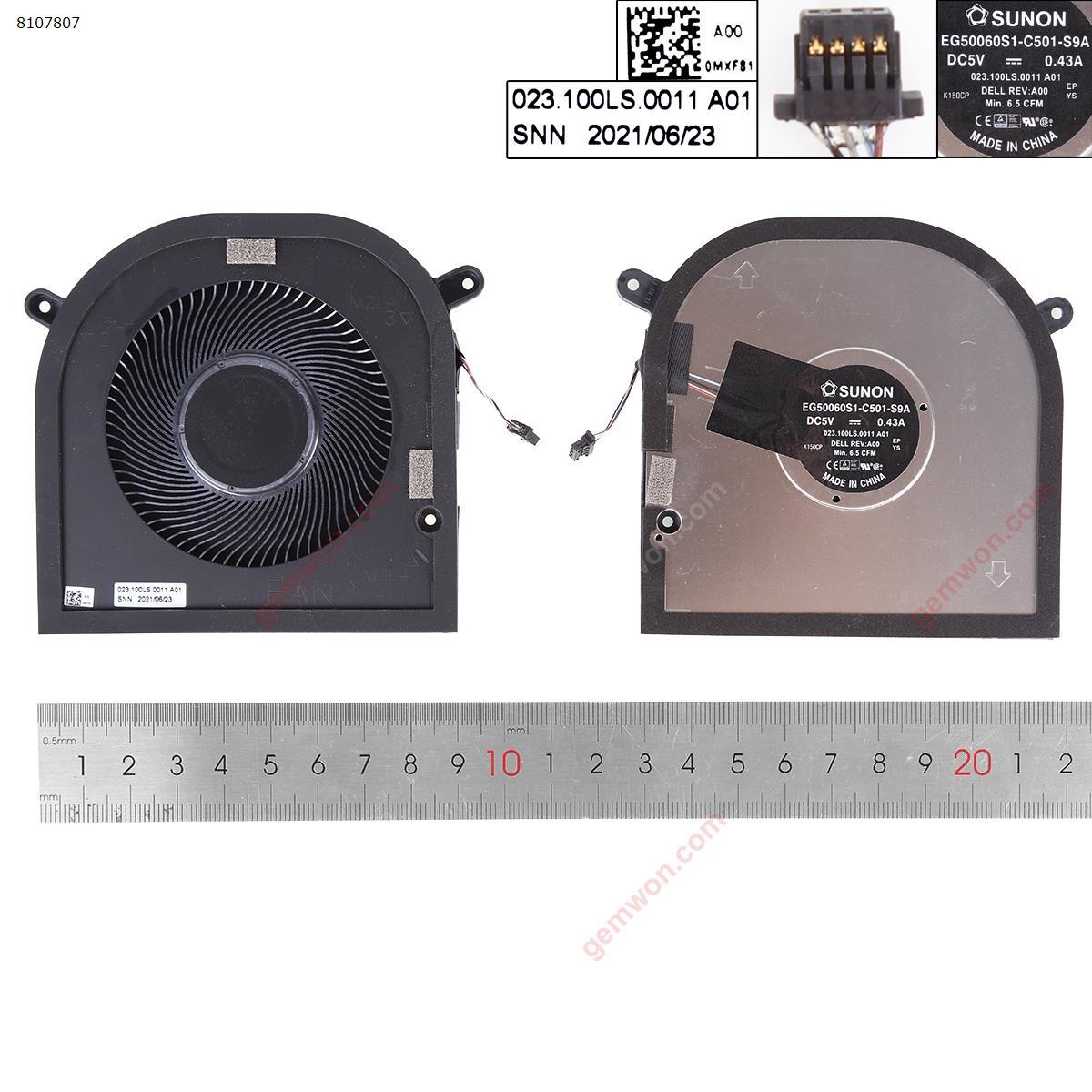 Picture of New Replacement CPU Cooling Fan For DELL XPS 17 9700 9710 9720 Precision 5750 5760 GPU，ORG. N/A Layout