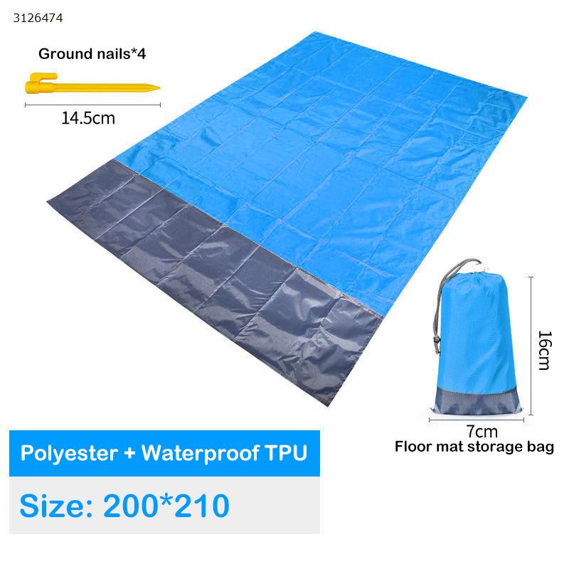 Picture of Outdoor Picnic Mat Beach Mat (Blue + Gray 210*200cm)