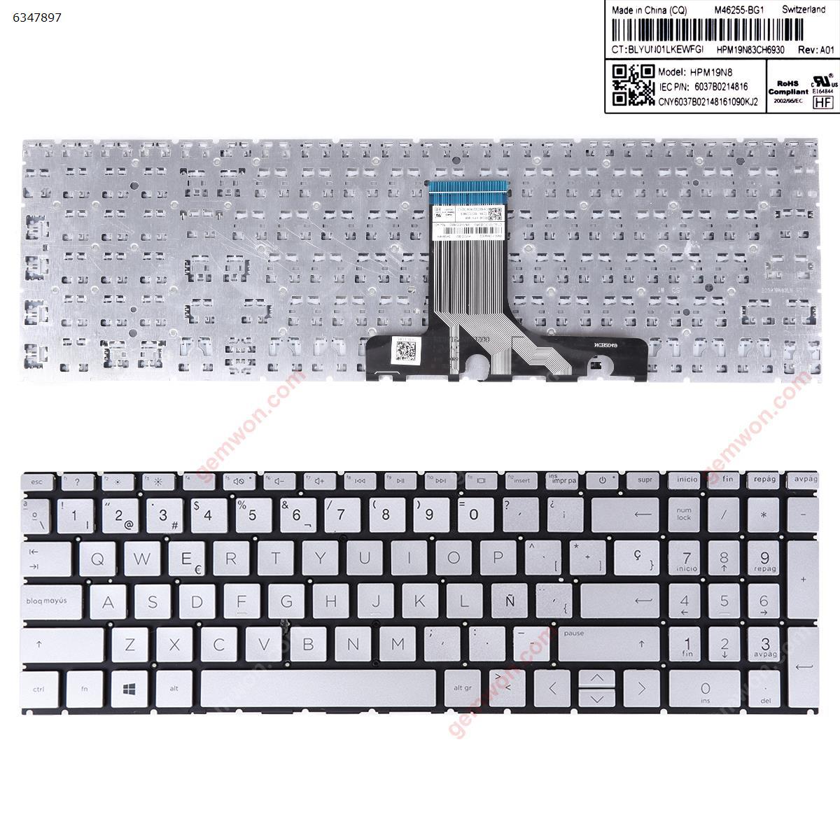Picture of New Replacement Laptop Keyboard For ?HP 15-EG 15-EG0003CA 15-EG0053CL 15-EG0073CL 15-EG1073CL Laptop SILVER (Without FRAME) SP Layout