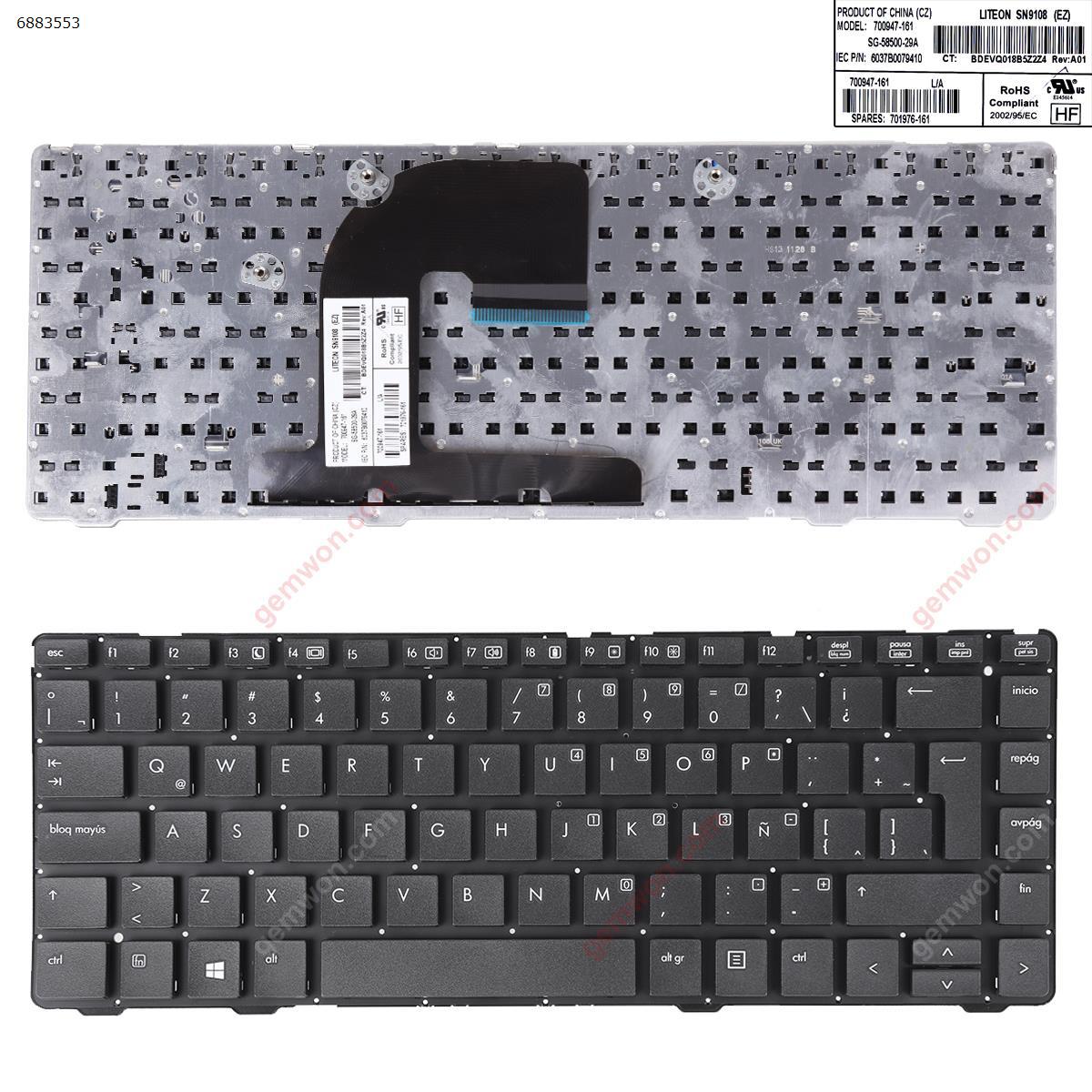 Picture of New Replacement Laptop Keyboard For HP EliteBook 8460P BLACK  WIN8 (Without Point stick) LA Layout