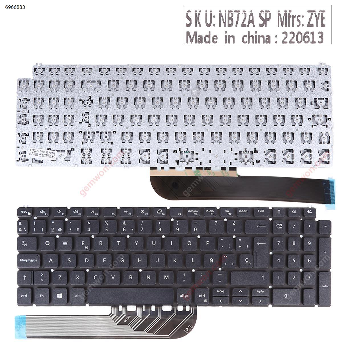 Picture of New Replacement Laptop Keyboard For DELL 15 7590 5584 5590 5593 5594 5598 BLACK ( without FRAME WIN8) SP Layout