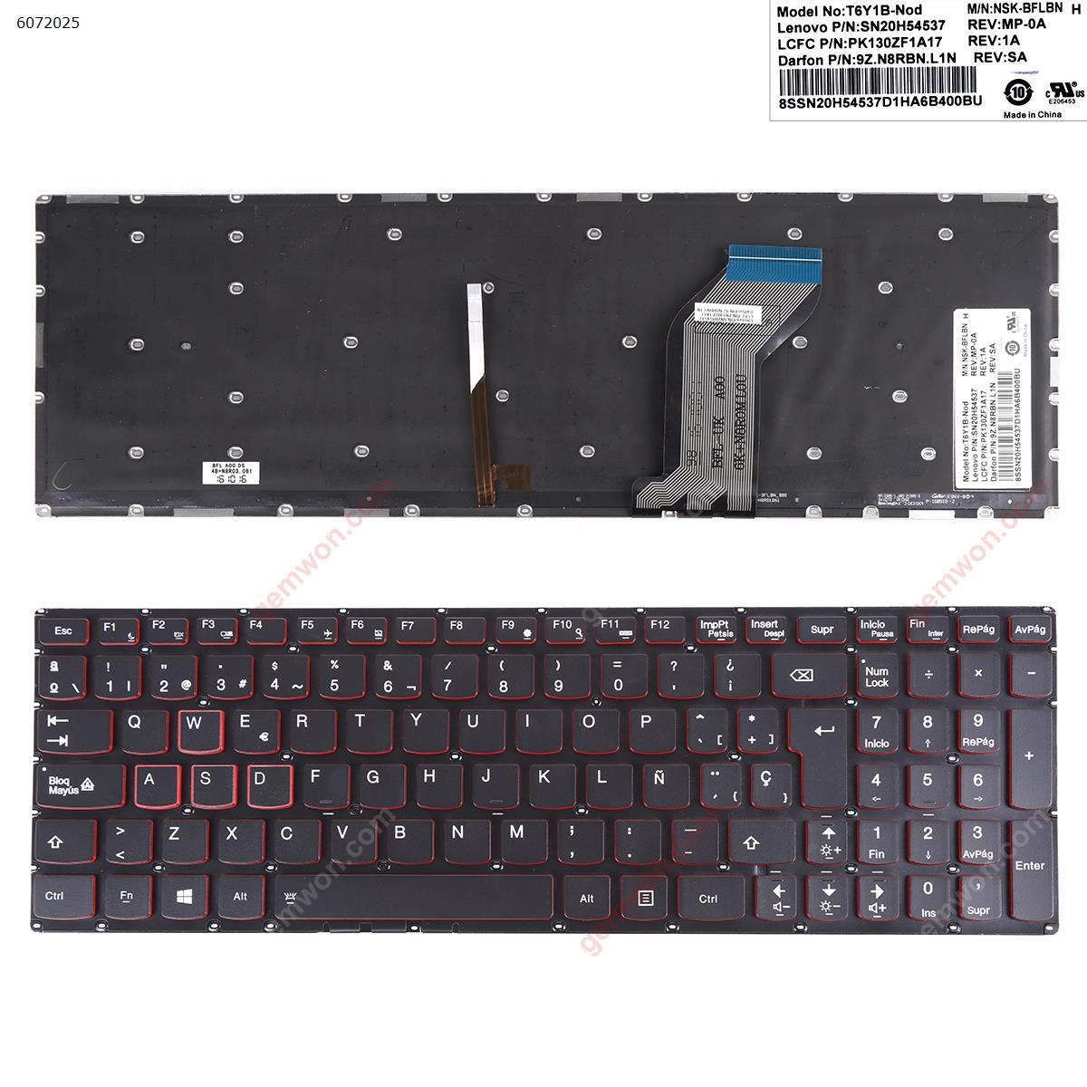 Picture of New Replacement Laptop Keyboard For Lenovo  saviour  15   Y700-15isk   BLACK (Red side,Backlit,WIN8,without FRAME) SP Layout
