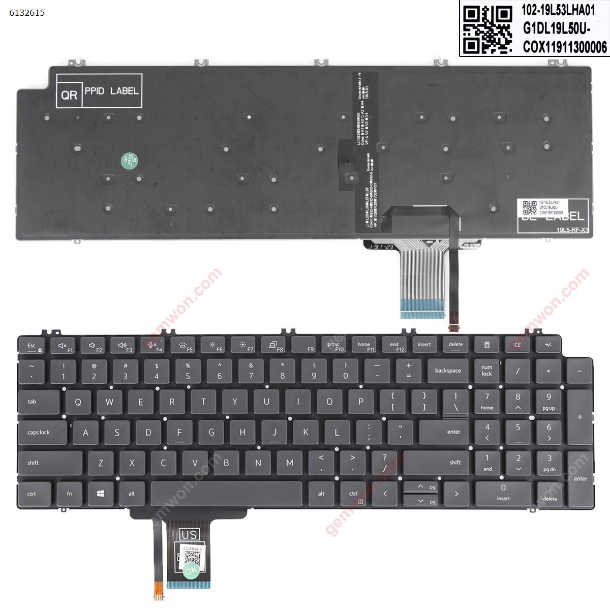 Picture of New Replacement Laptop Keyboard For DELL Precision 7550 7750 GRAY（ Backlit,Without FRAME ） US Layout