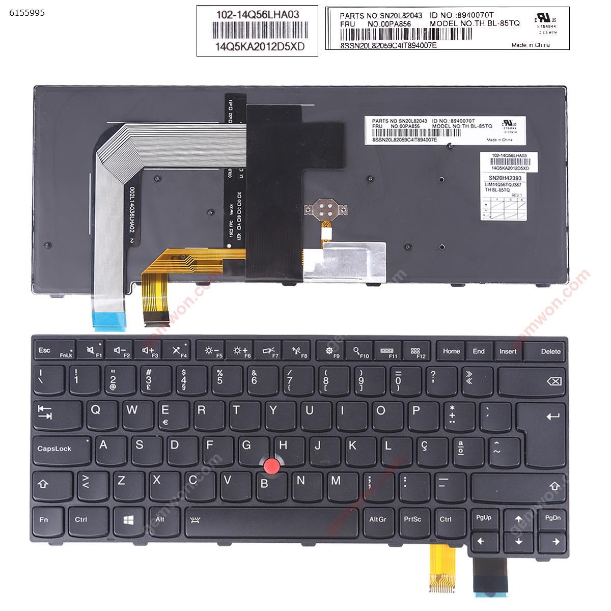 Picture of New Replacement Laptop Keyboard For IBM ThinkPad T460P BLACK FRAME BLACK (Backlit,with point stick For Win8)OEM PO Layout