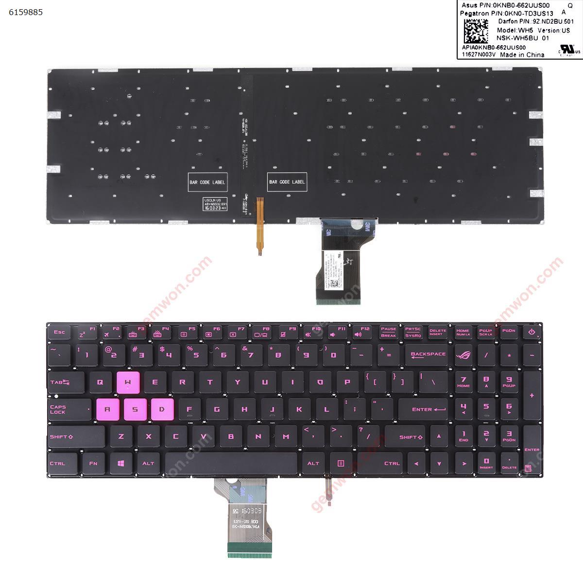 Picture of New Replacement Laptop Keyboard For Asus GL502VM GL502VS GL502VT GL502VY GL702VS GL702V BLACK(Red Backlit,pink Printing) WIN8 US Layout