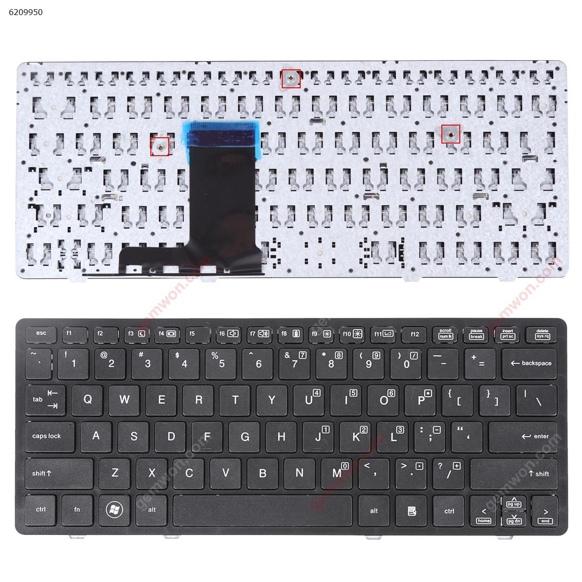 Picture of New Replacement Laptop Keyboard For HP EliteBook 2570 2570P 2560 2560p BLACK FRAME BLACK OEM US Layout