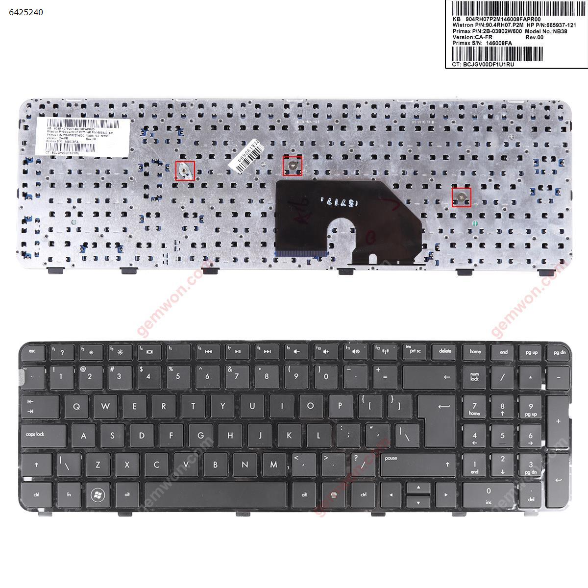 Picture of New Replacement Laptop Keyboard For HP DV6-6000 GLOSSY FRAME BLACK Reprint Big Enter US Layout
