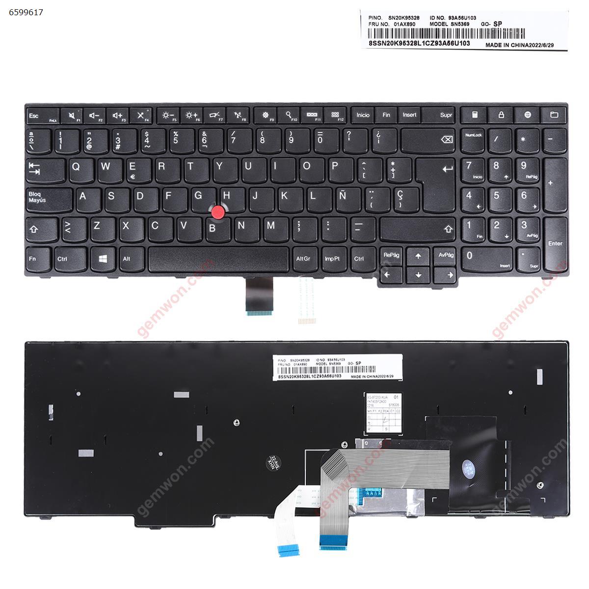 Picture of New Replacement Laptop Keyboard For IBM Thinkpad E555 E550 BLACK FRAME BLACK(With Point stick,Win8 )OEM SP Layout