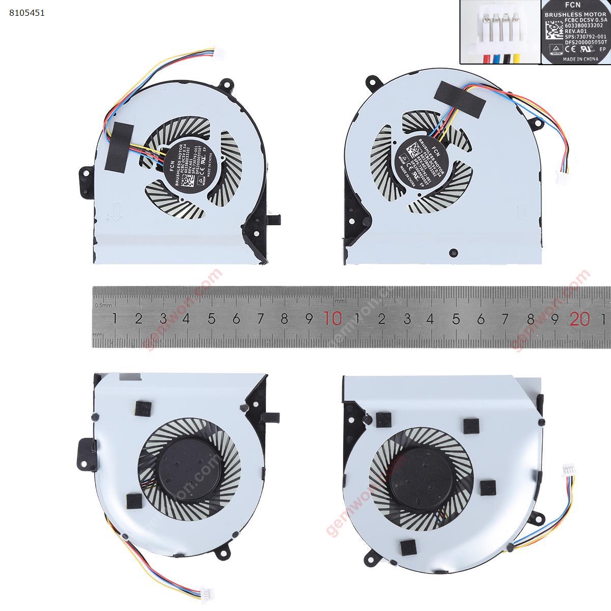 Picture of New Replacement CPU Cooling Fan For ASUS GL502VM/VY ZX60V FX60VM S5VM GL502VSK （L+R,High Copy）Thin Thickness：10MM N/A Layout