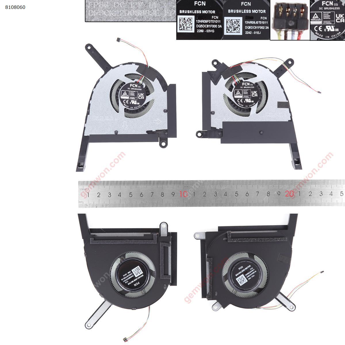 Picture of New Replacement CPU Cooling Fan For Asus TUF Gaming F15 FX507Z FA507R L+R 12V ORG. N/A Layout