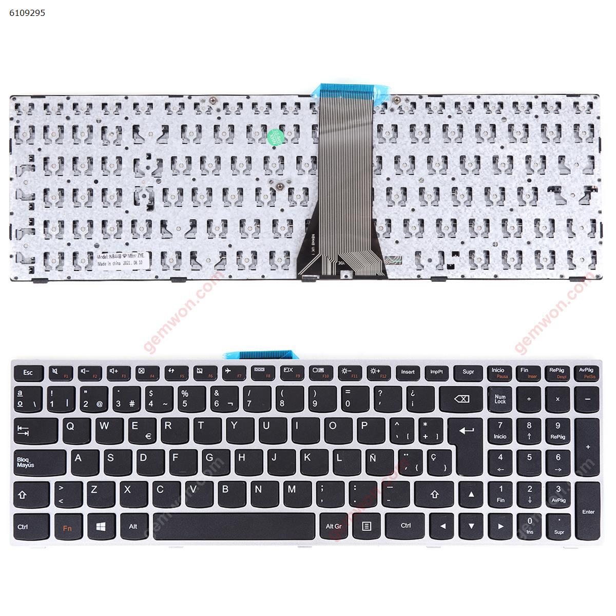 Picture of New Replacement Laptop Keyboard For LENOVO G50-70 SILVER FRAME BLACK WIN8 SP Layout