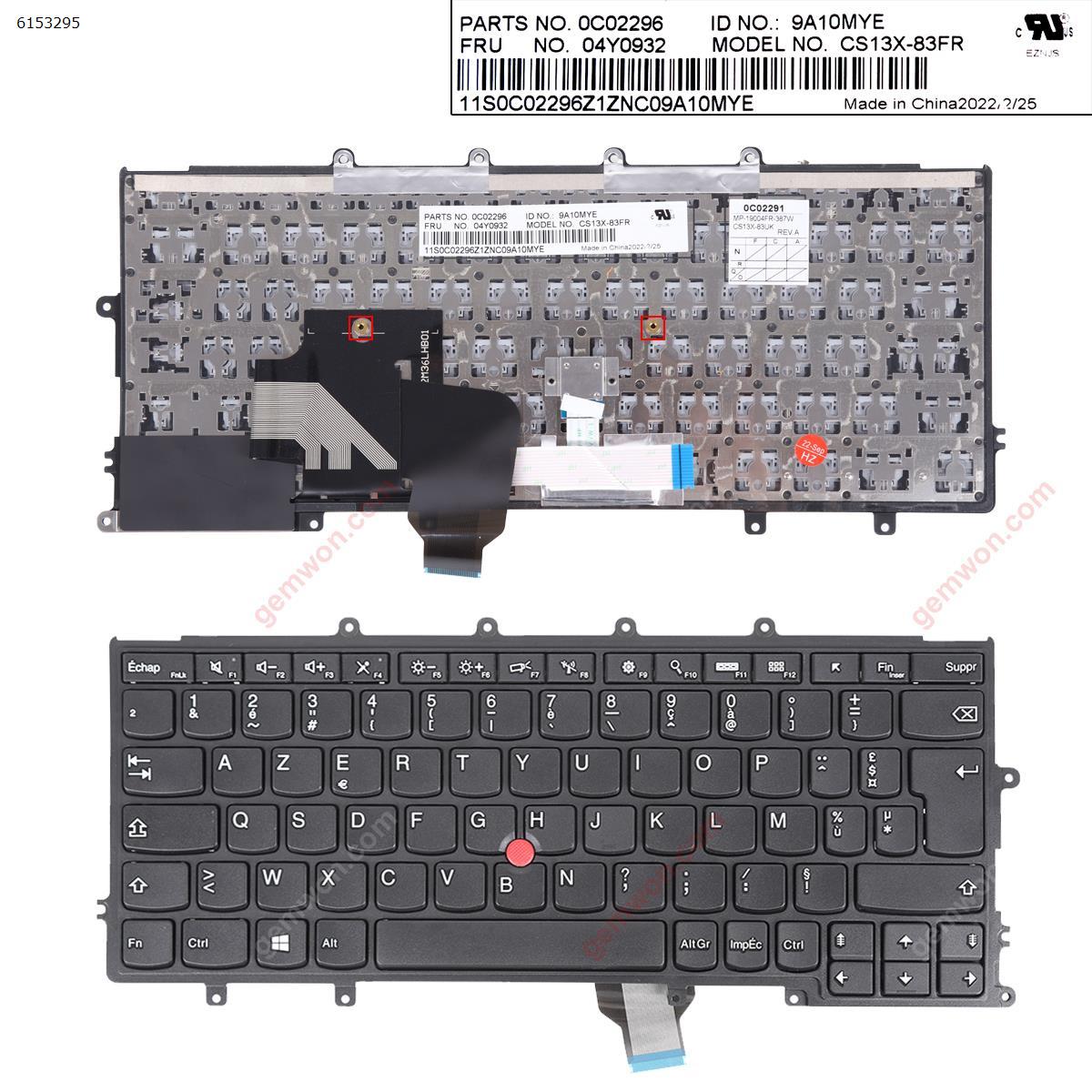 Picture of New Replacement Laptop Keyboard For IBM Thinkpad X240 X250 X260 BLACK FRAME BLACK(For Win8,With Point Compatible with X270) FR Layout