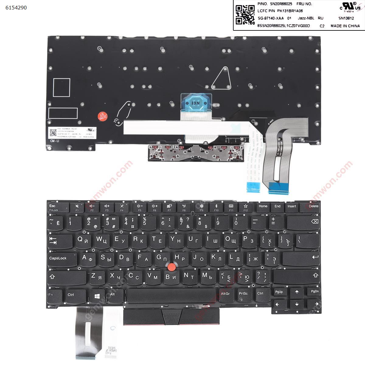 Picture of New Replacement Laptop Keyboard For IBM Thinkpad T490S  L490 E490  Black ( with point stick win8 )OEM RU Layout