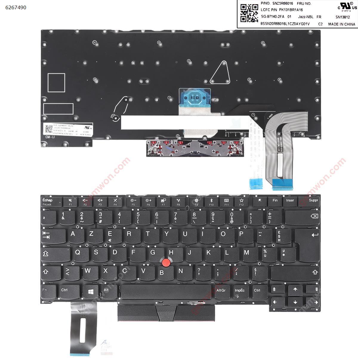 Picture of New Replacement Laptop Keyboard For Lenovo ThinkPad T490s T495s BLACK(With Point,Without FRAME) FR Layout