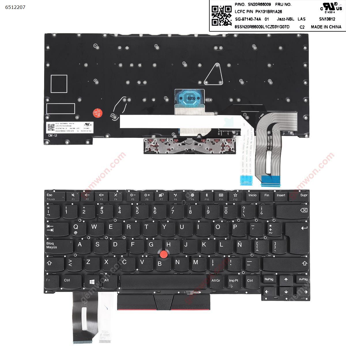 Picture of New Replacement Laptop Keyboard For IBM Thinkpad T490s T495s BLACK (With Point,Without Frame) LA Layout