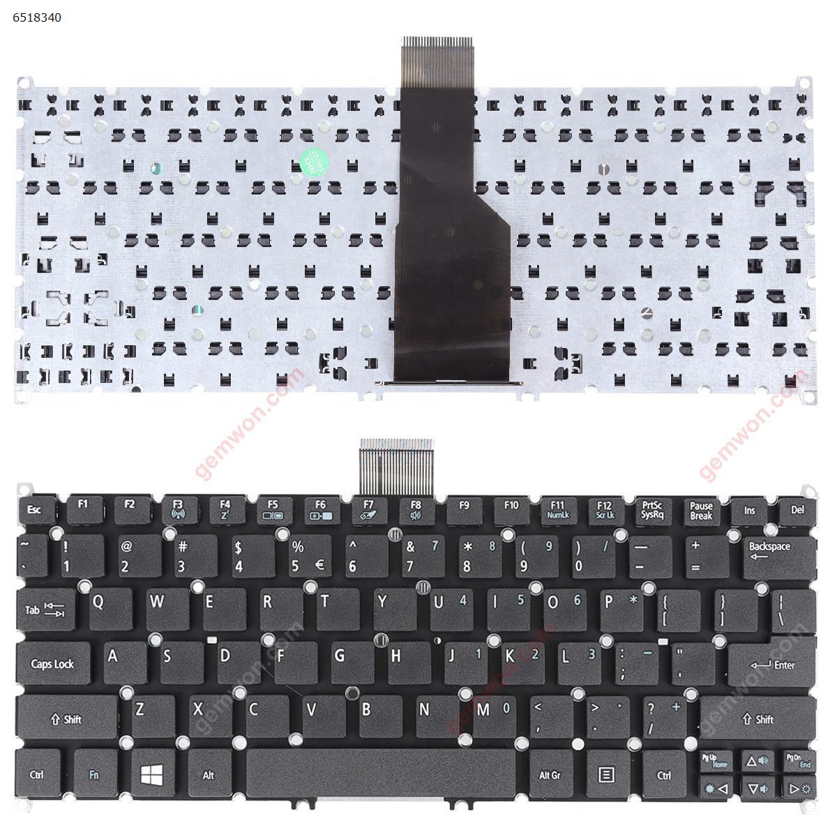 Picture of New Replacement Laptop Keyboard For Acer S3-951 S3-391 S5-391 V5-171 Aspire One 725 756 TravelMate B1  BLACK(Frosted keycap,For Win8) US Layout