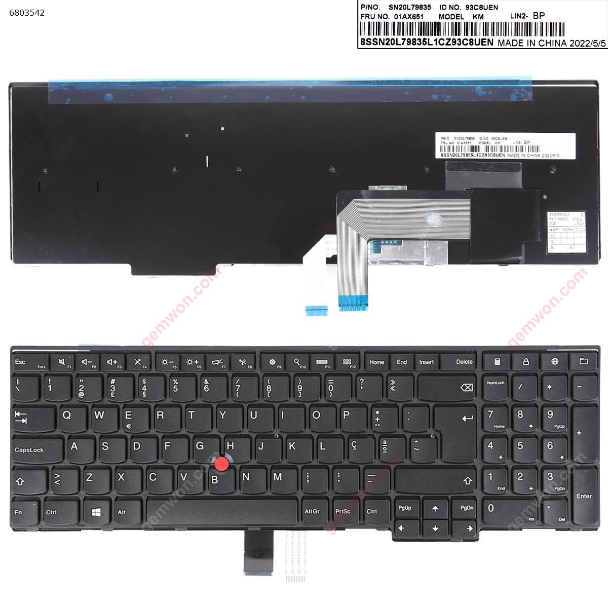 Picture of New Replacement Laptop Keyboard For IBM ThinkPad E531 T540 BLACK(with point stick For Win8) OEM PO Layout