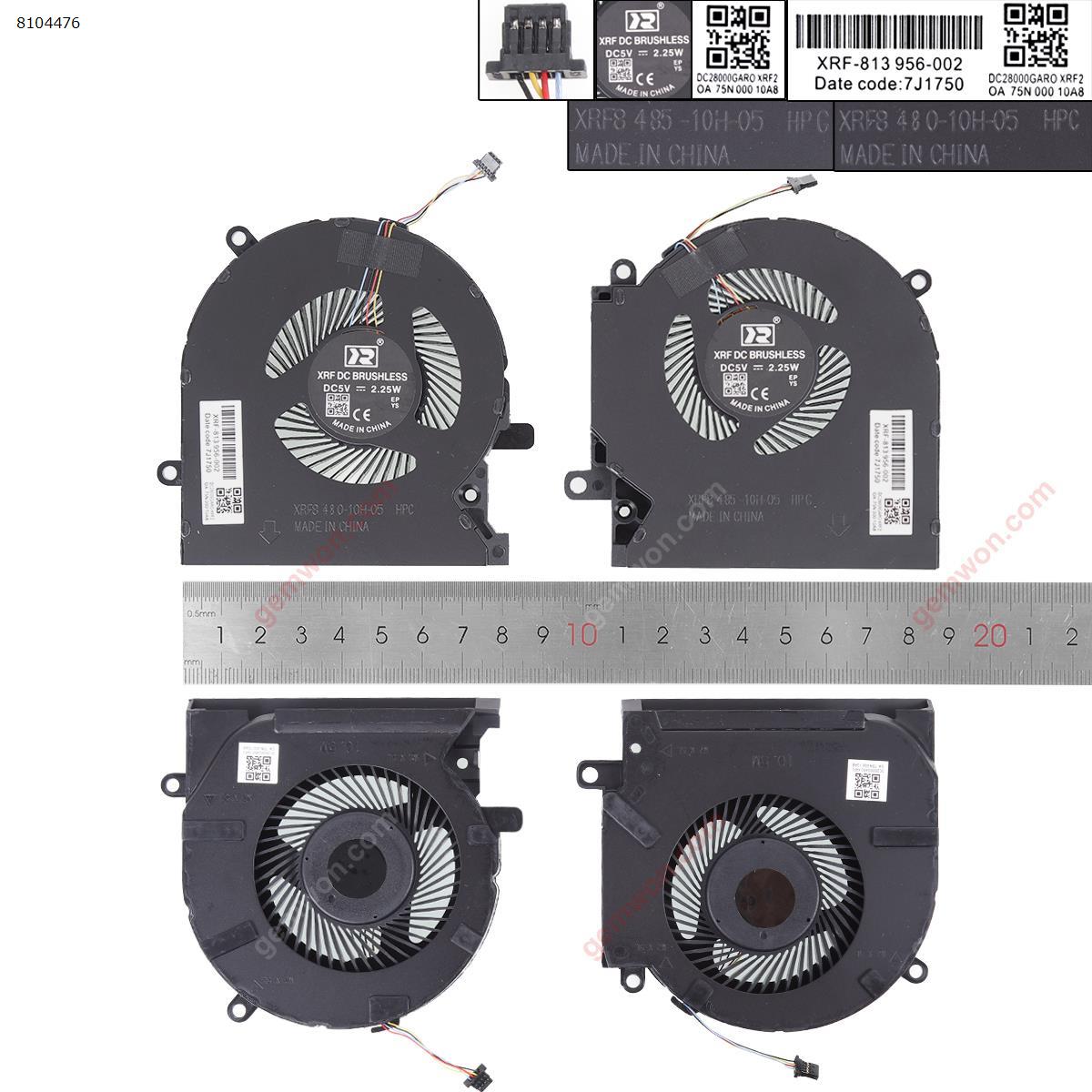 Picture of New Replacement CPU Cooling Fan For HP OMEN 15-EK EN TPN-Q236 Q238 5V L+R （High COPY）. N/A Layout