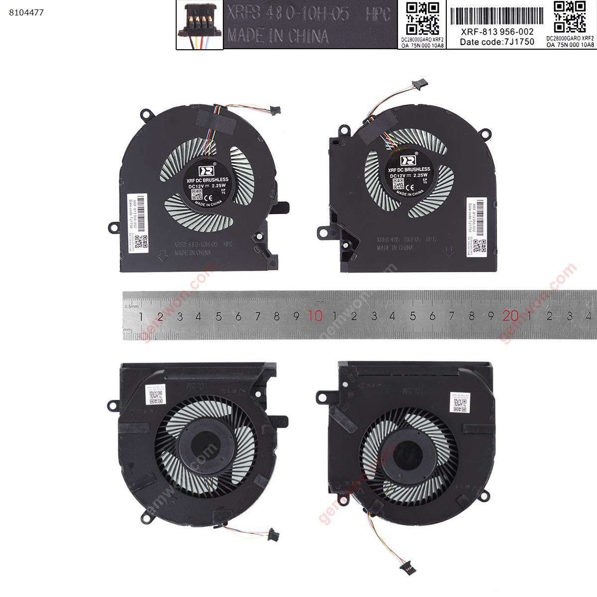 Picture of New Replacement CPU Cooling Fan For HP OMEN 15-EK EN TPN-Q236 Q238 12V L+R （High COPY）. N/A Layout