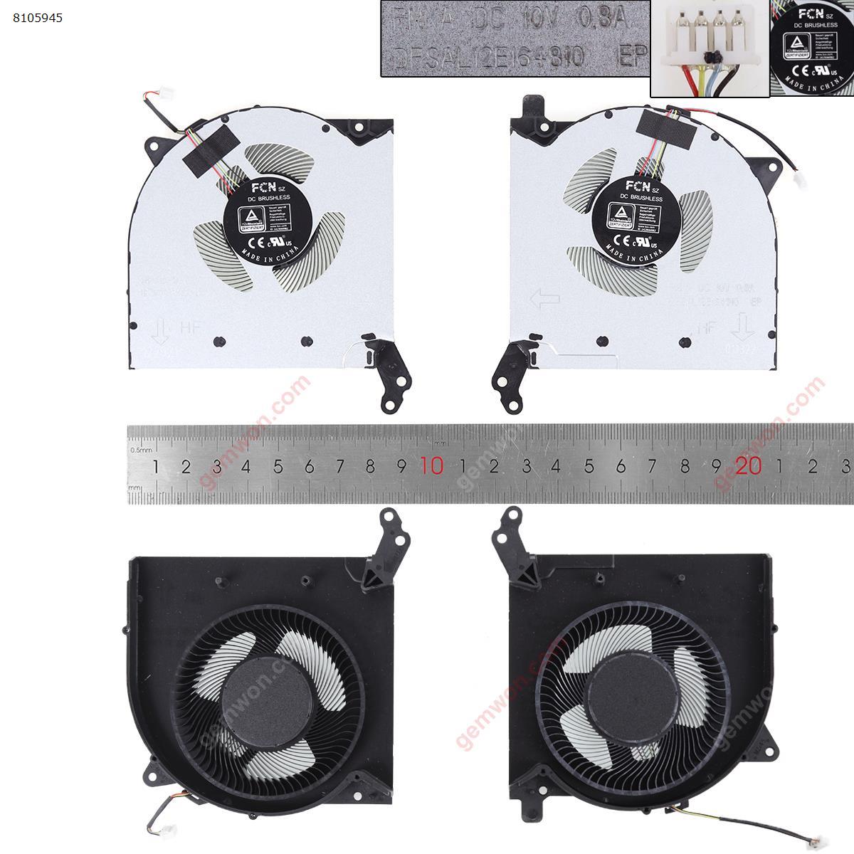 Picture of New Replacement CPU Cooling Fan For LENOVO Legion Y7000 Y7000P R7000 R7000P 2021 L+R 10V（ORG）. N/A Layout
