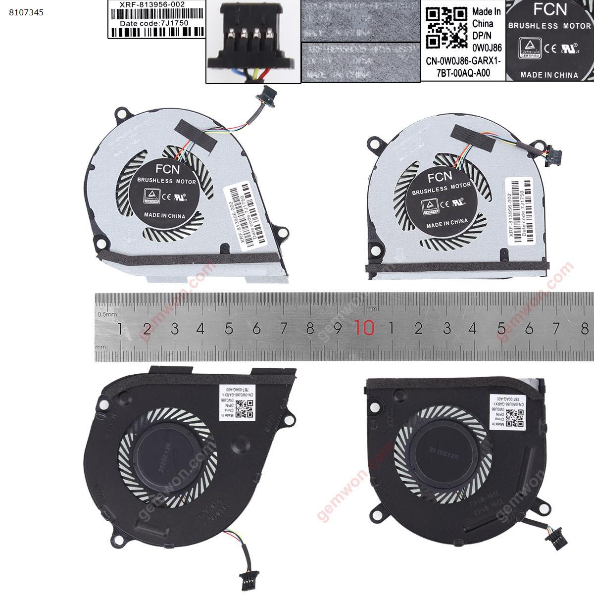 Picture of New Replacement CPU Cooling Fan For HP ENVY X360 15-DS DR TPN-W142 W143 L+R （High copy）. N/A Layout