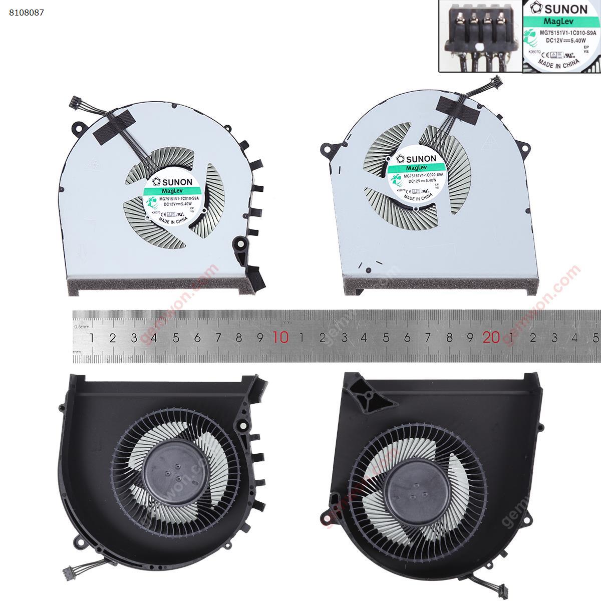 Picture of New Replacement CPU Cooling Fan For HP OMEN 17-cb RTX 2080 12V CPU+GPU thickness：15.5mm（ORG）. L57367-001 MG75091V1-1C010-S9A Layout