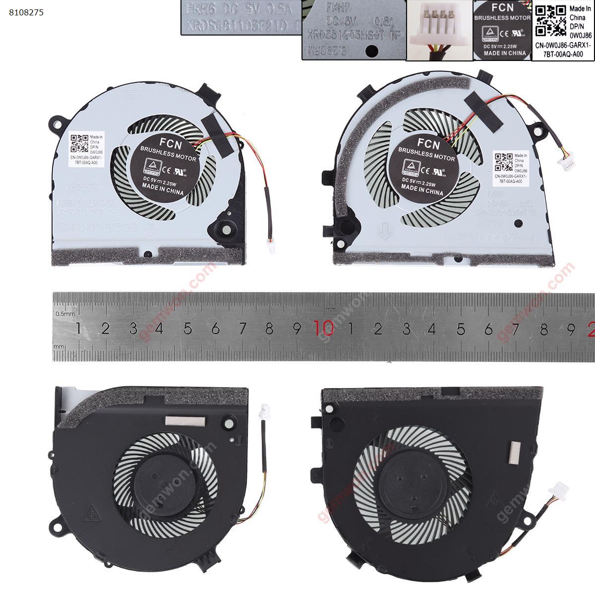 Picture of New Replacement CPU Cooling Fan For DELL G3 G3-3579 G5-5587( CPU+GPU fan,High copy，Version 1) N/A Layout