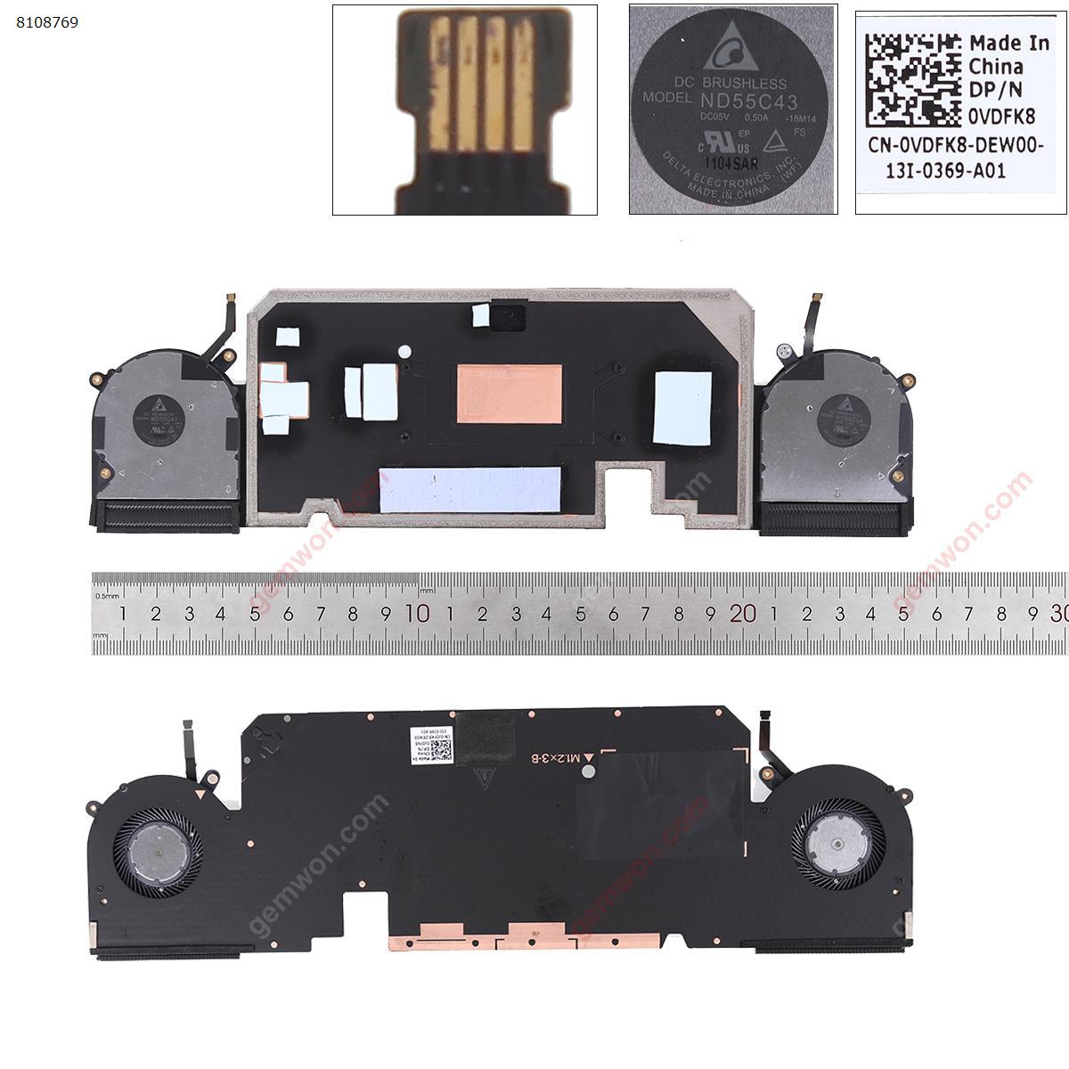 Picture of New Replacement CPU Cooling Fan For Dell XPS 13 7390 2-in-1 Heatsink 5V. 0VDFK8, AT2WX002SCL Layout
