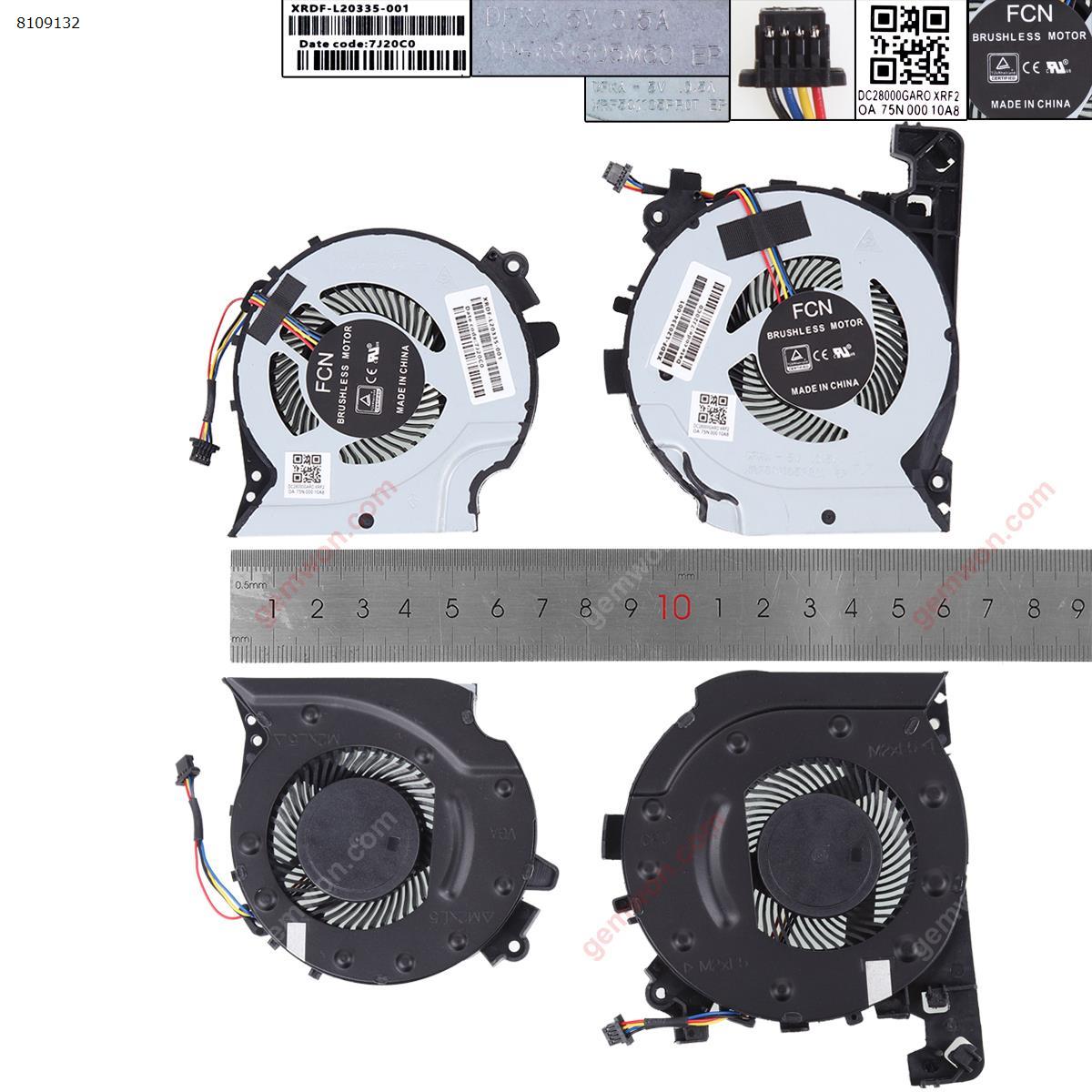 Picture of New Replacement CPU Cooling Fan For HP PAVILION 15-CX 15-CX0060TX TPN-C133 （CPU+GPU FAN L+R OEM） DC28000GARC Layout