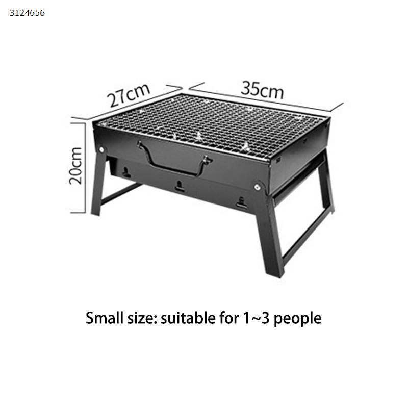 Picture of Barbecue oven home charcoal outdoor folding grill carbon barbecue stove outdoor skewer utensils small black steel