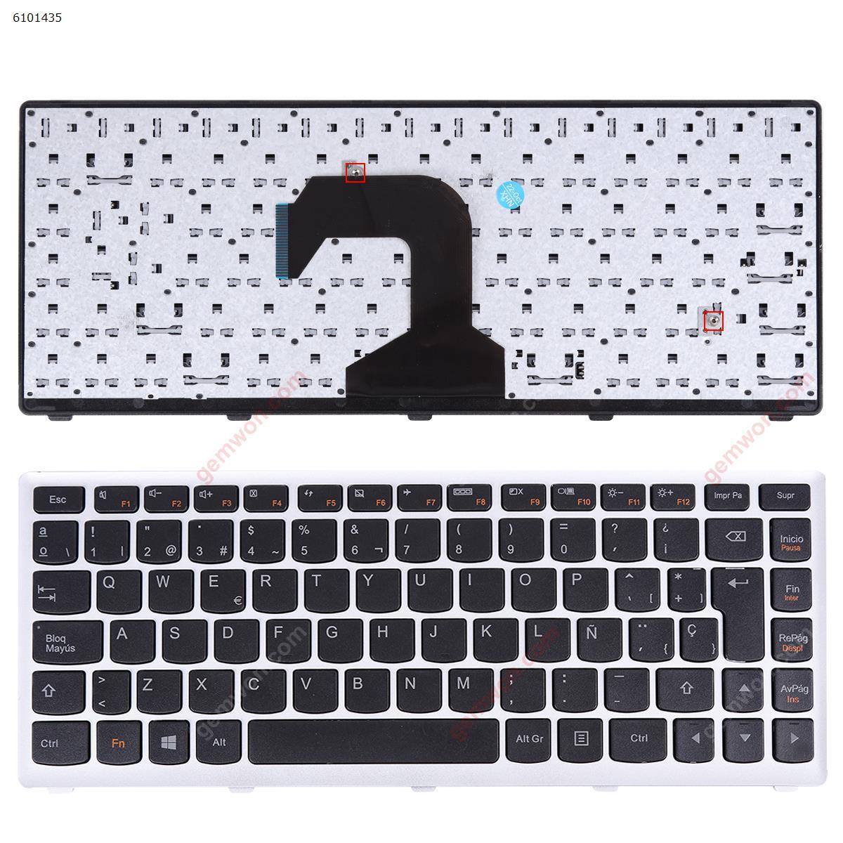 Picture of New Replacement Laptop Keyboard For LENOVO S400 SILVER FRAME BLACK(For Win8) SP Layout