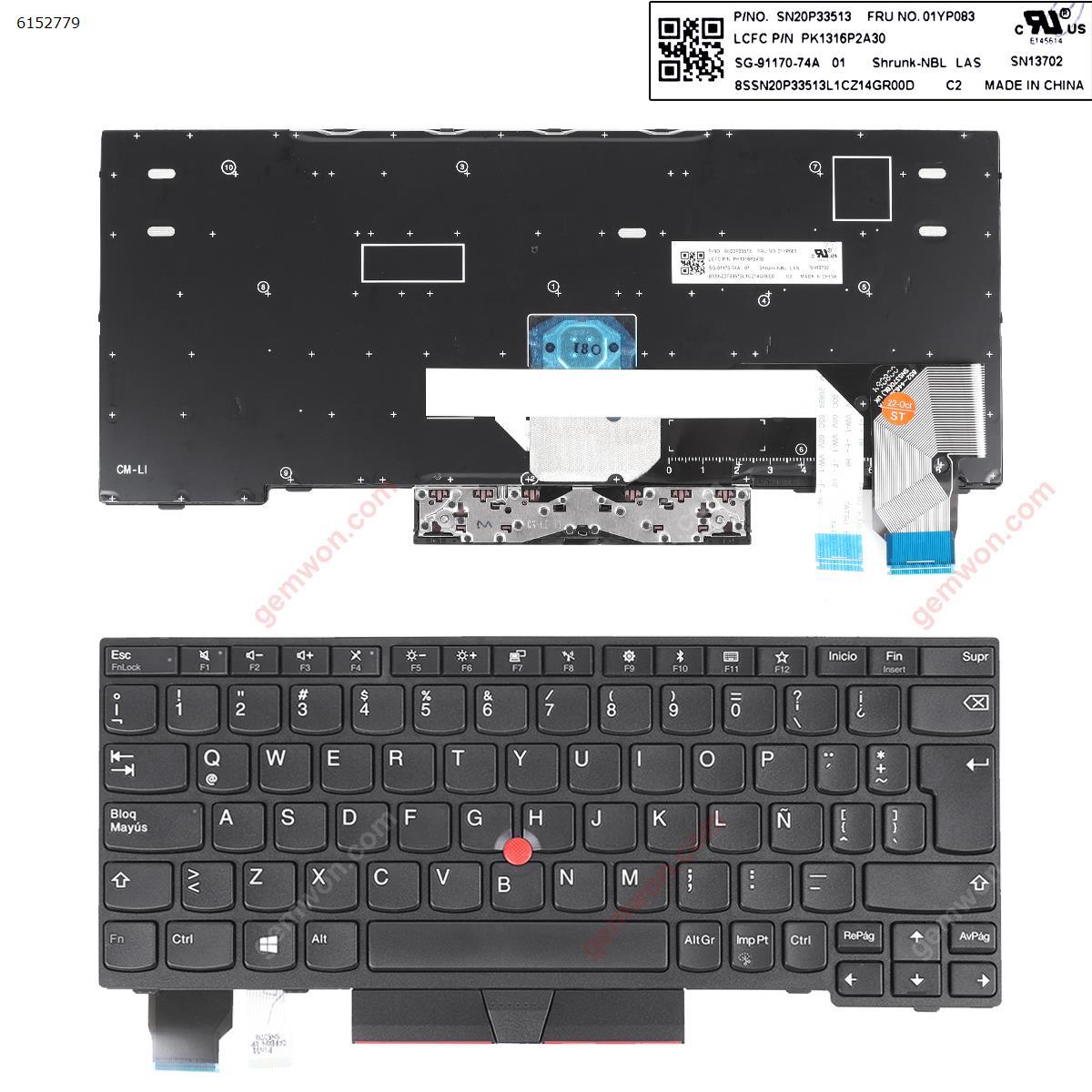 Picture of New Replacement Laptop Keyboard For IBM Thinkpad x280 a285 x395 BLACK FRAME BLACK( With Point，For Win8) OEM LA Layout