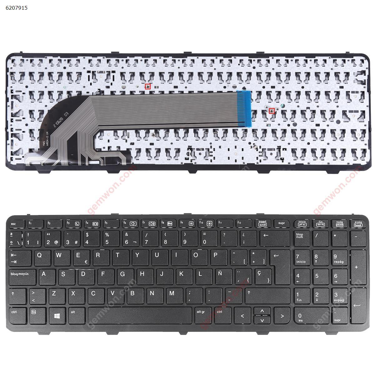 Picture of New Replacement Laptop Keyboard For HP ProBook 450 G0 450 G1 455 G1 BLACK FRAME BLACK  OEM (For Win8) SP Layout