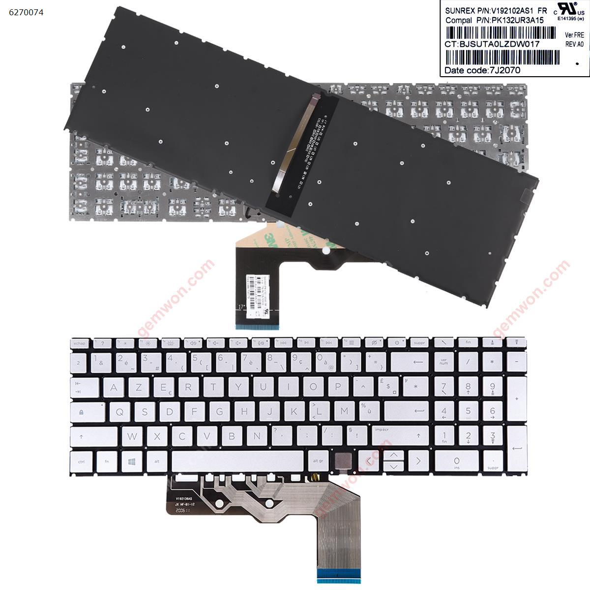 Picture of New Replacement Laptop Keyboard For HP Envy 15-AG 17-CG 17-CG0008CA 17-CG1010NR 17M-CG SILVER（Backlit） FR Layout