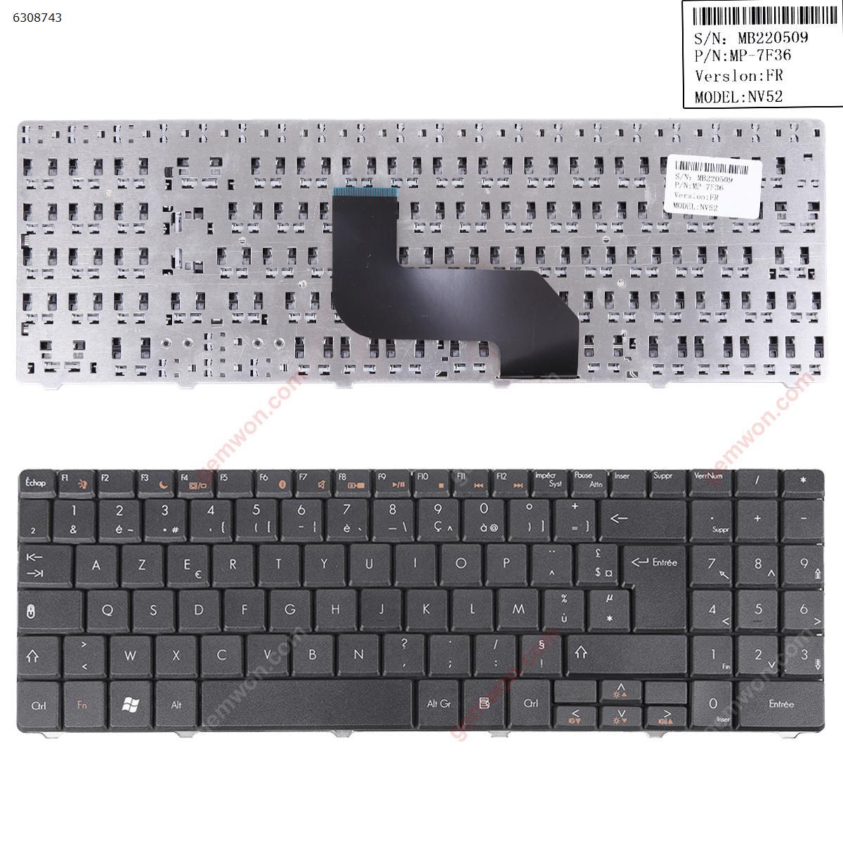 Picture of New Replacement Laptop Keyboard For GATEWAY NV52 NV53/Packard Bell EasyNote DT85 LJ61 LJ63 LJ65 LJ67 LJ71 BLACK(OEM Keyboard) FR Layout