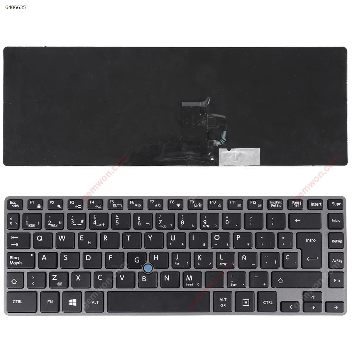 Picture of New Replacement Laptop Keyboard For TOSHIBA Z40 GRAY FRAME BLACK (With Point stick,Win8) SP Layout