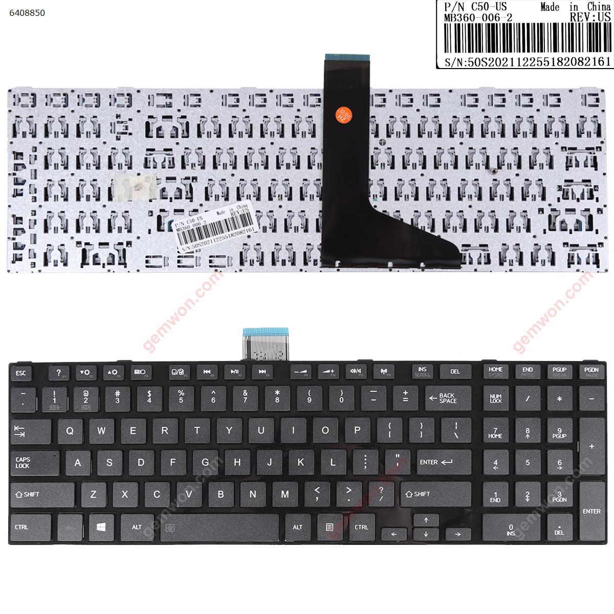Picture of New Replacement Laptop Keyboard For TOSHIBA C55-A GLOSSY FRAME BLACK(For Win8) US Layout