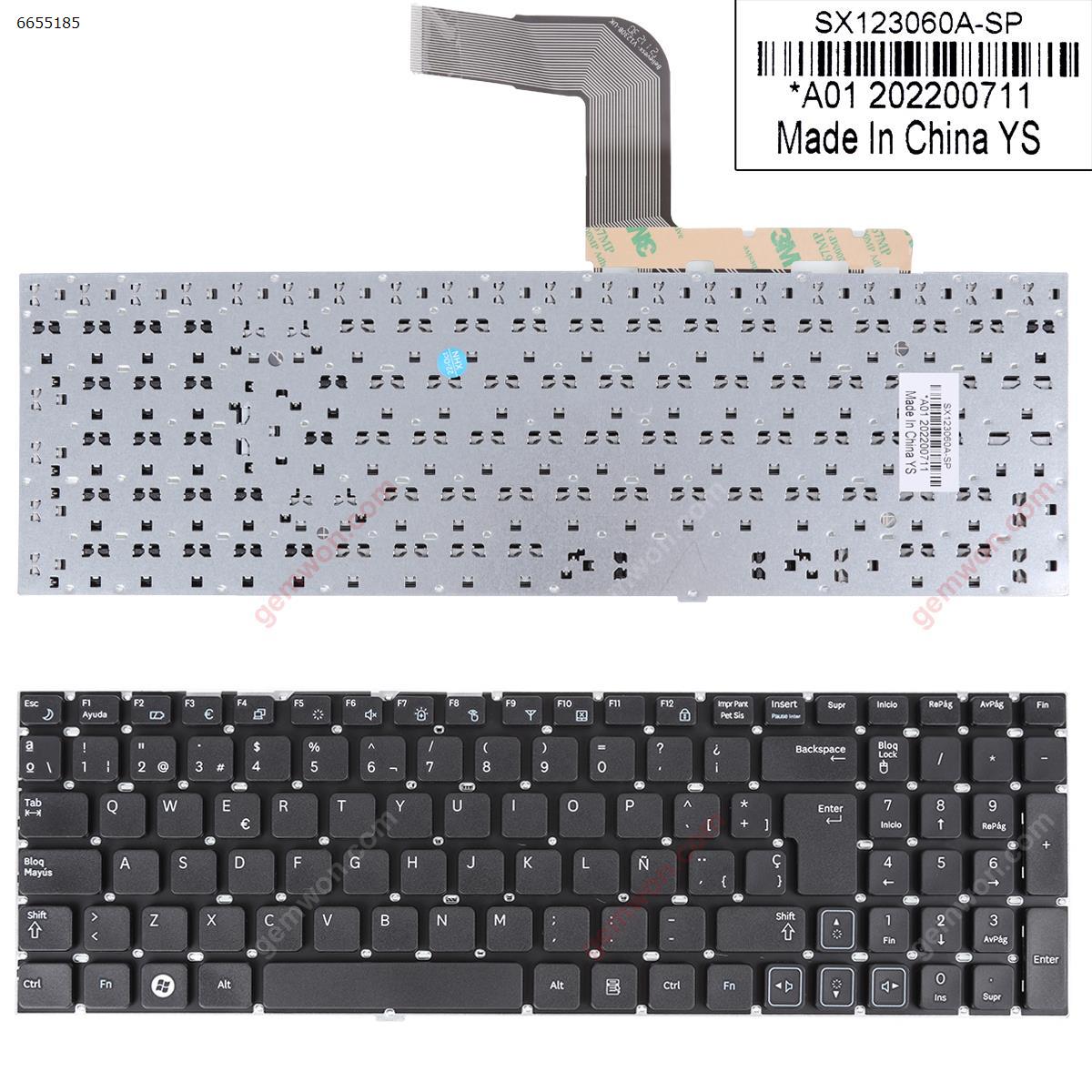 Picture of New Replacement Laptop Keyboard For SAMSUNG NP RV511 RV520 RV515 BLACK (Without FRAME) SP Layout