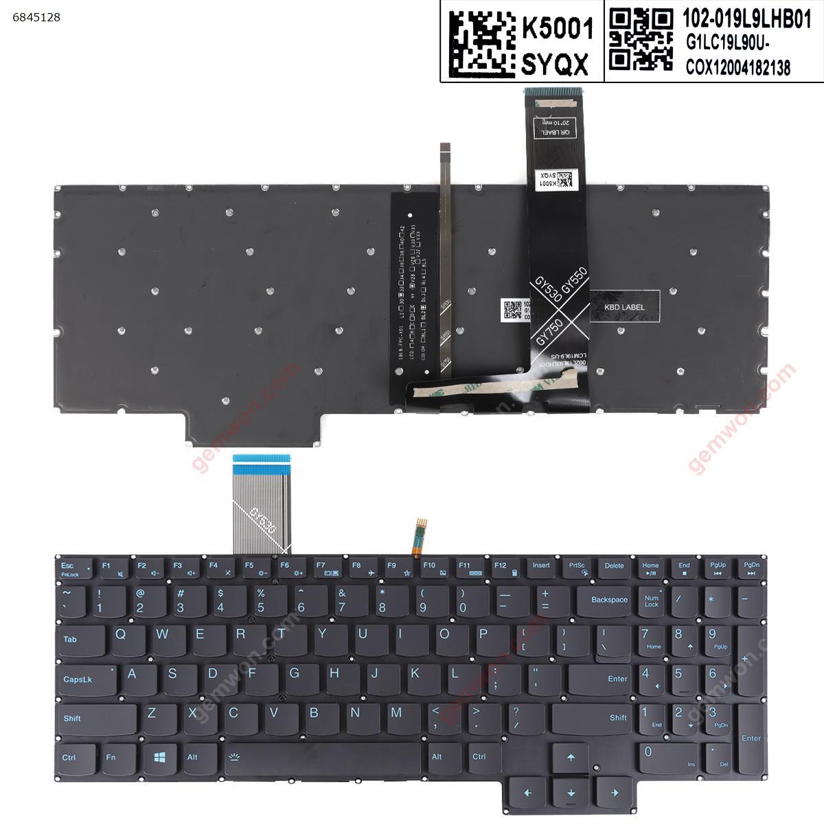 Picture of New Replacement Laptop Keyboard For Lenovo Gaming 3-15ARH05/3-15IMH05 BLACK（(Backlit , BluePrinting Win8 ) US Layout