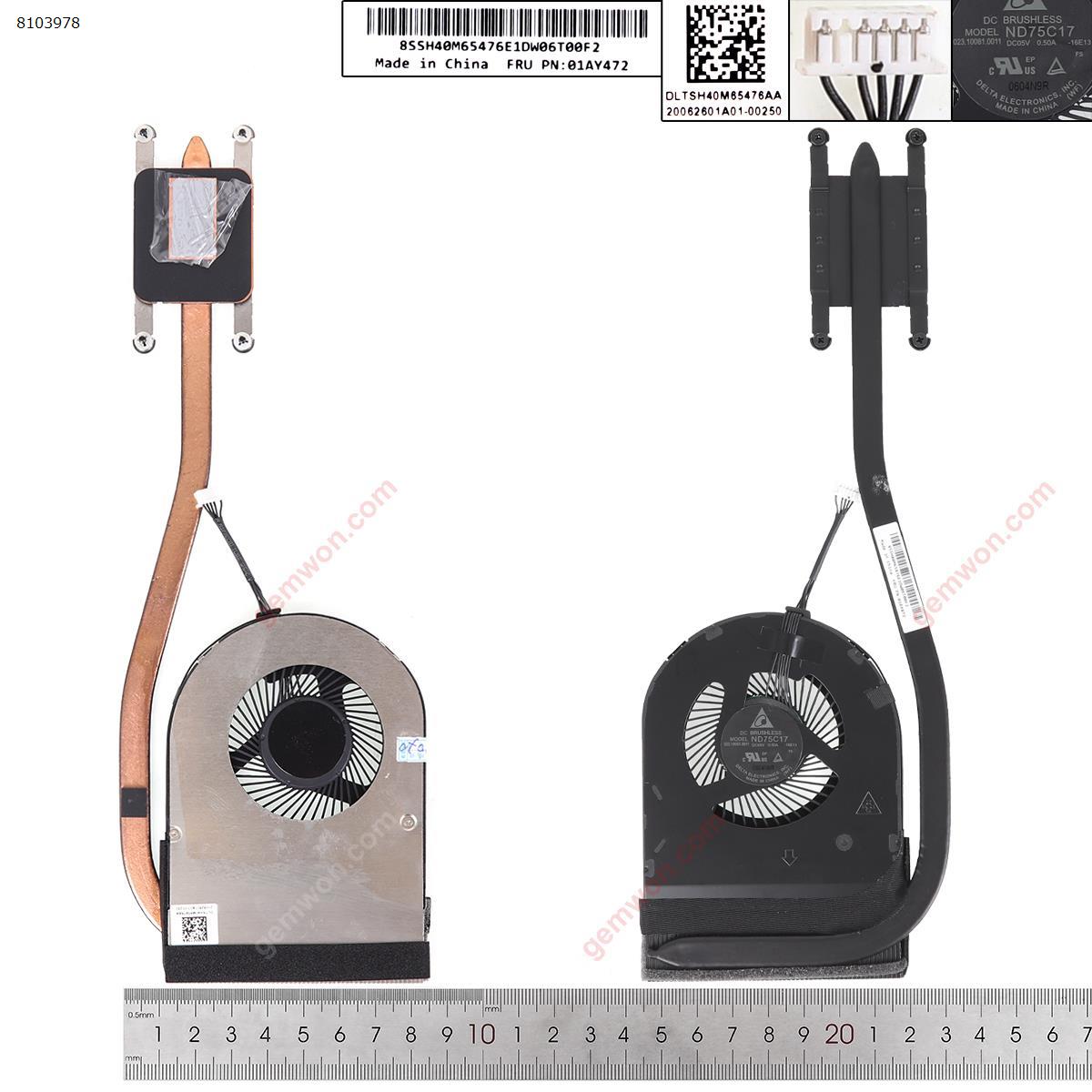 Picture of New Replacement CPU Cooling Fan For Lenovo T570 P51S Fan+Heatsink（Integrated graphics ）. 01AY472 Layout