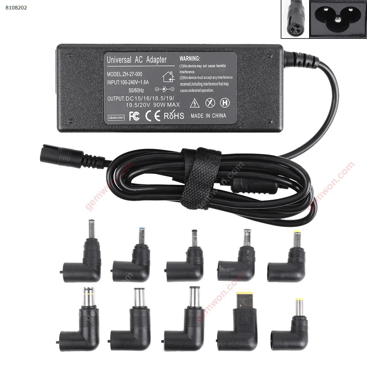 Picture of Laptop AC power adapter for 15-20V 90W Multifunction Adapter,Standard 10 DC head,DELL 19V 5.5*2.5,DELL 19V 5.5*1.7,DELL 19.5V 7.4*5.0,HP 18.5V 7.4*5.0,HP 19.5V 4.5*3.0,LENOVO 20V 7.9*5.5,LENOVO 20V Square Mouth,SAMSUNG 19V 5.0*3.0,DELL 19.5V 4.5 x 3.0,LENOVO 20V 4.0 x 1.7