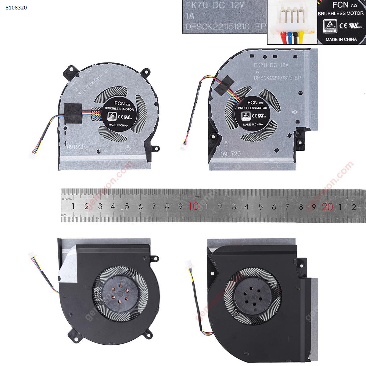 Picture of New Replacement CPU Cooling Fan For Asus Rog Strix GL504 GL504G GL504GS GL504GM GL504GV S5CM，L+R,ORG. N/A Layout