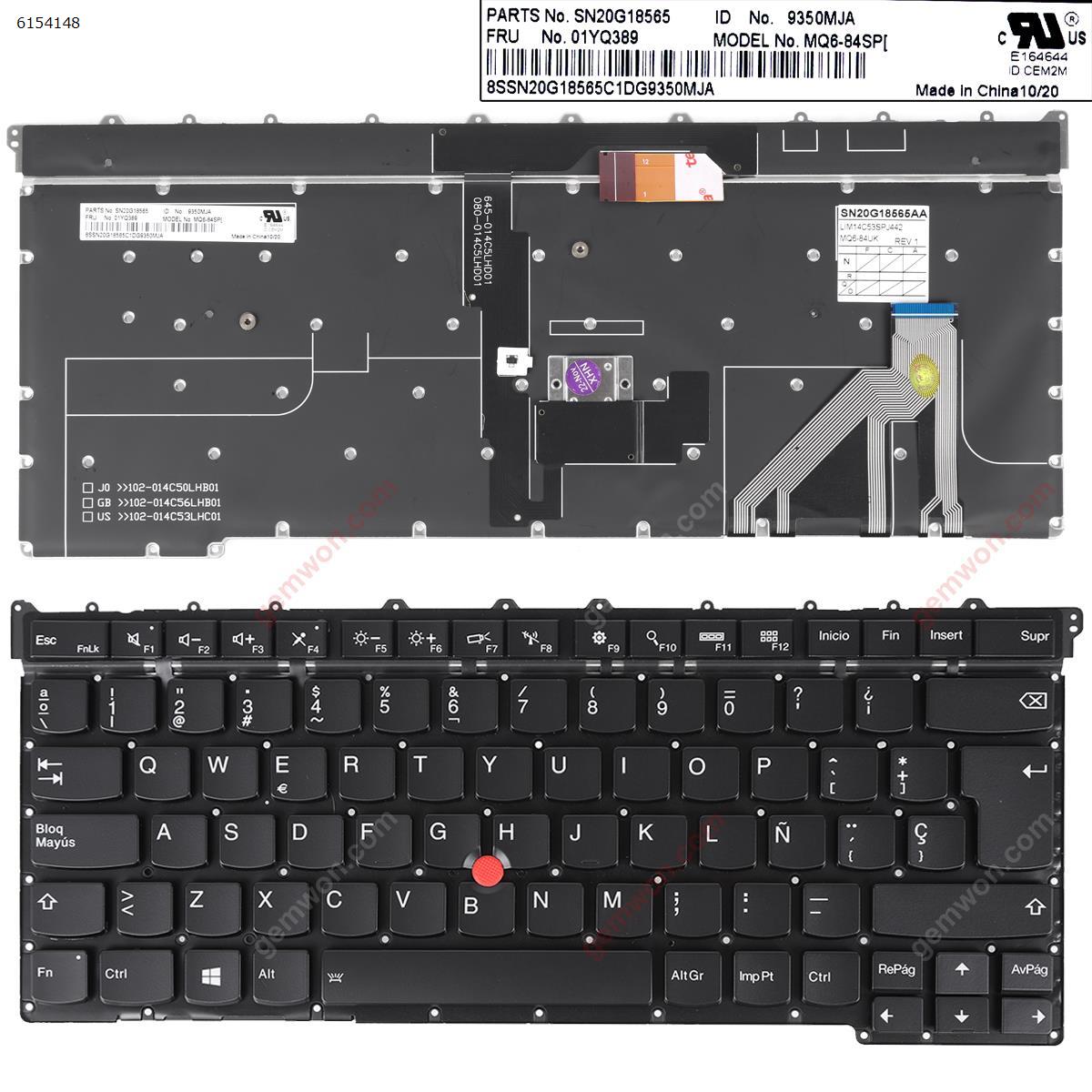 Picture of New Replacement Laptop Keyboard For Lenovo ThinkPad X1 Carbon 3rd Gen 2015 20BS 20BT BLACK ( Backlit , with point stick ,For Win8) OEM SP Layout