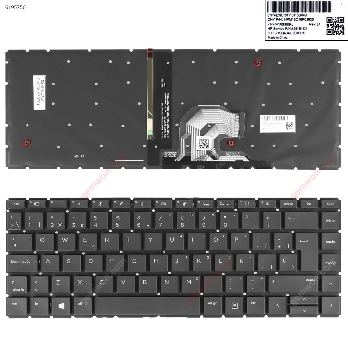 Picture of New Replacement Laptop Keyboard For HP ProBook 440 G6 445 G6 440 G7 445 G7 BLACK(Backlit Without FRAME win8) SP Layout