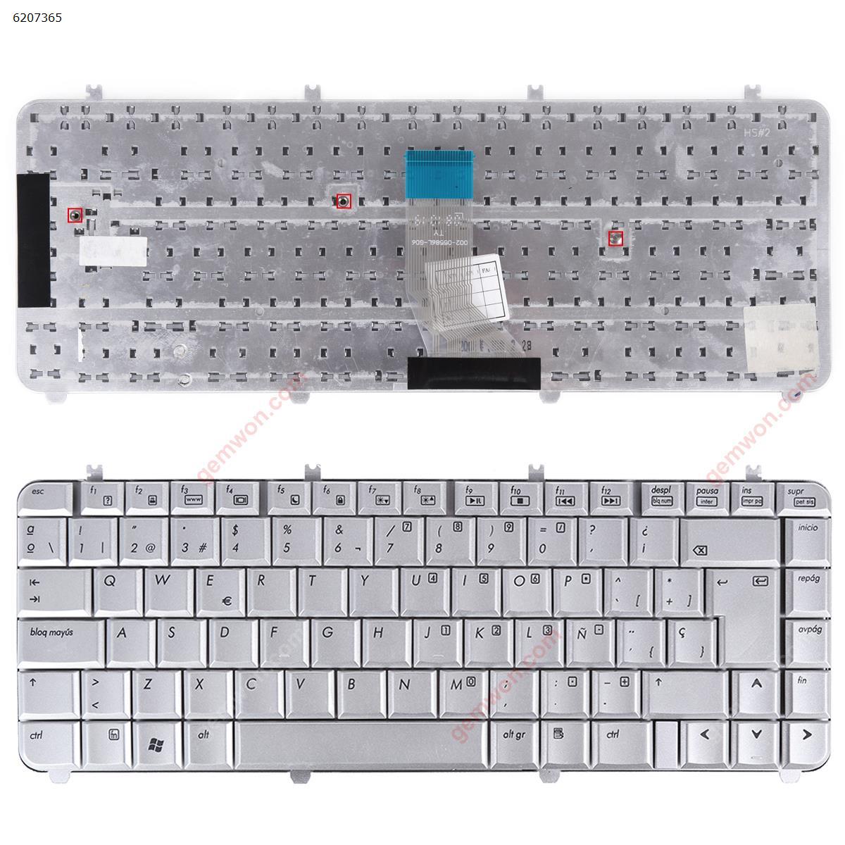 Picture of New Replacement Laptop Keyboard For HP DV5-1000 SILVER SP Layout